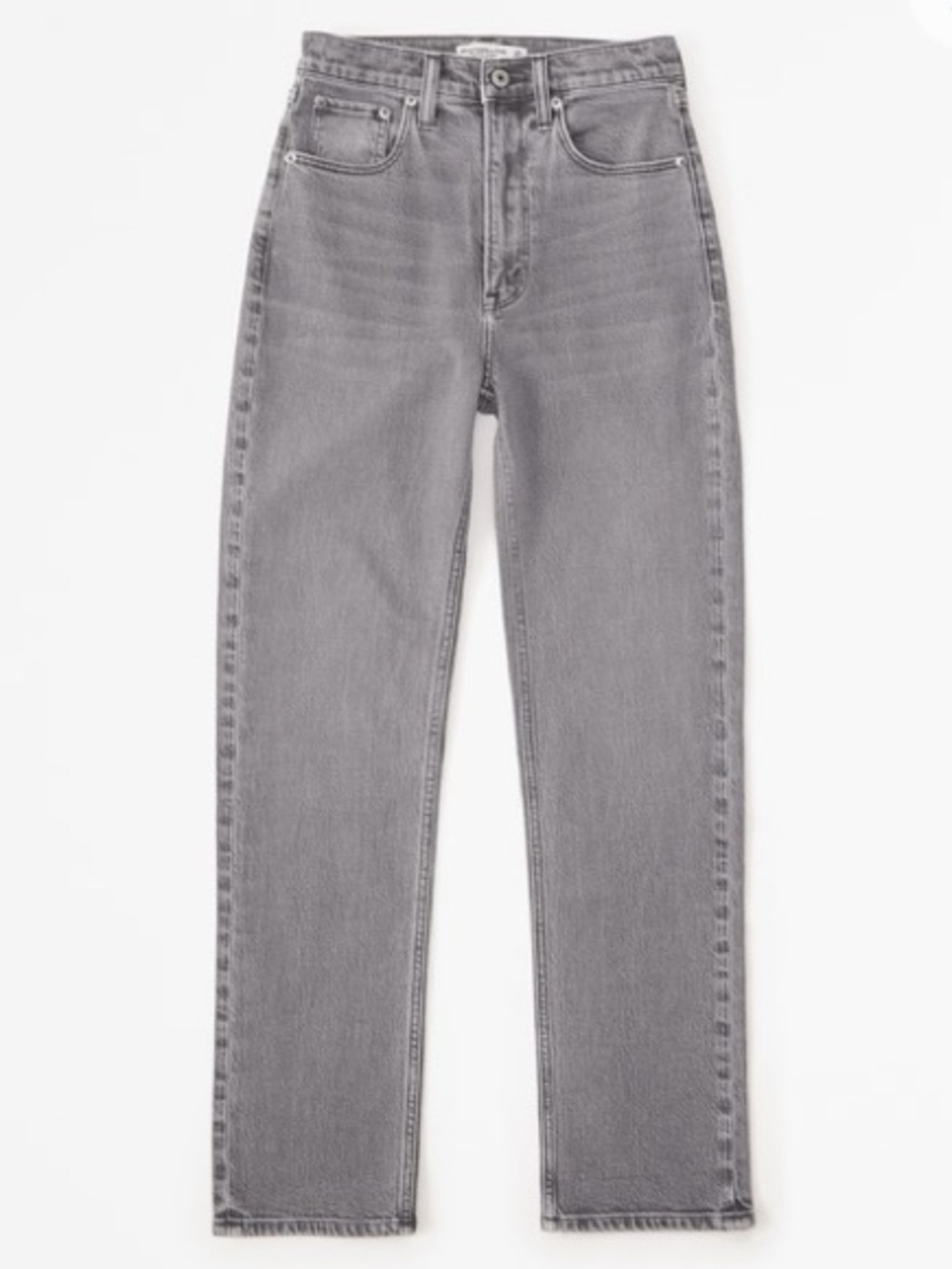 Abercrombie & Fitch Ripped Ankle Straight Ultra High Rise Gray